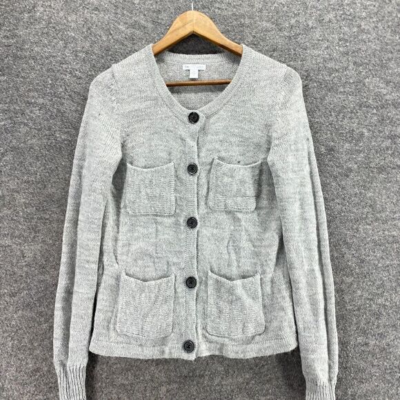 Gap Cardigan Women S Small Gray Knit Alpaca Button Up Long Sleeve Pockets Casual - Picture 3 of 8